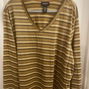 Avenue Plus Size 30/32 Multicolor Metallic Stripe Sweater